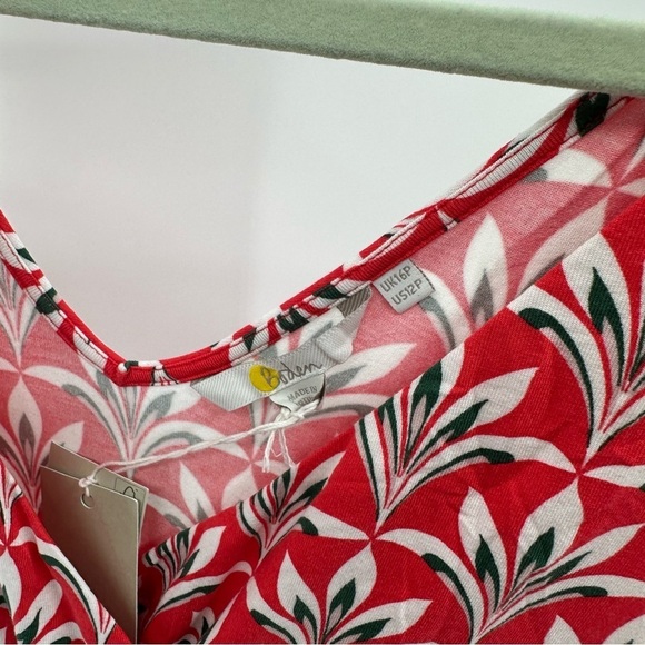 NEW Boden Effie Palm Print Jersey Dress Size 12P - Picture 3 of 7